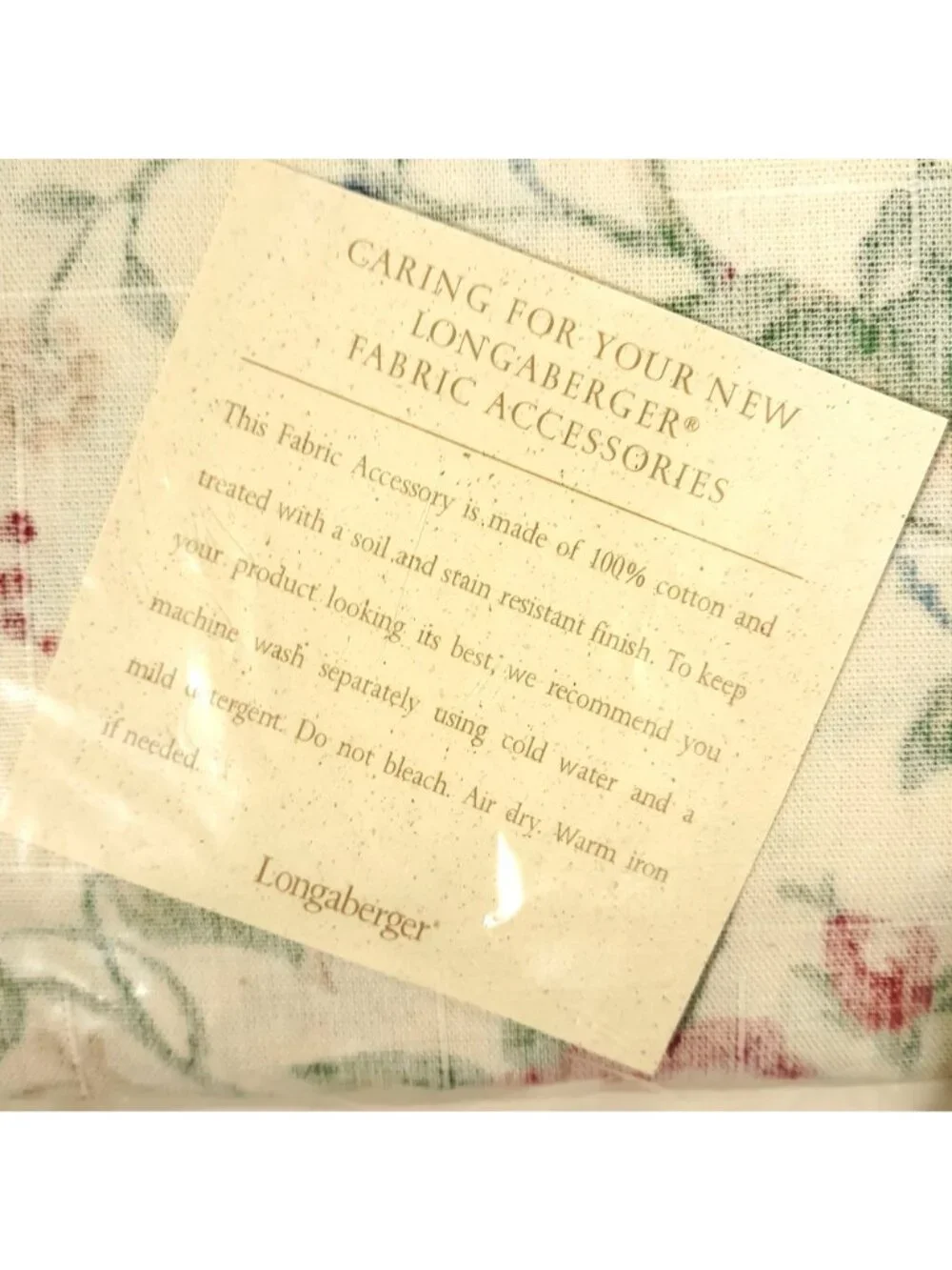 Longaberger Napkins 4 Pack #26778156 Heirloom Cotton Rose Floral 19